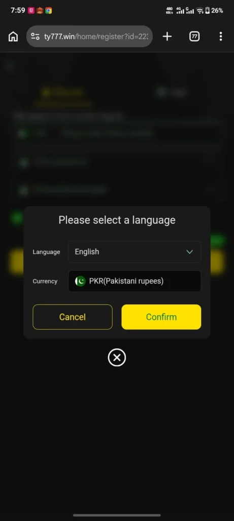 TY777 Game Register In Pakistan