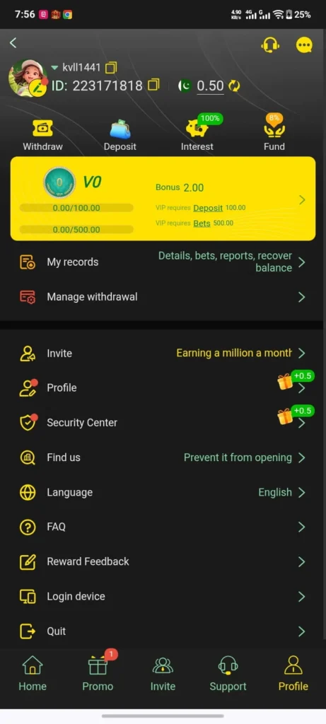 TY777 Game User Profile